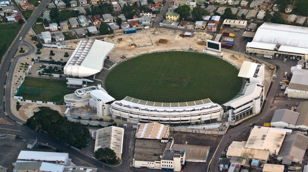 Aerial view of Kensington Oval and surrounding streets during renovation